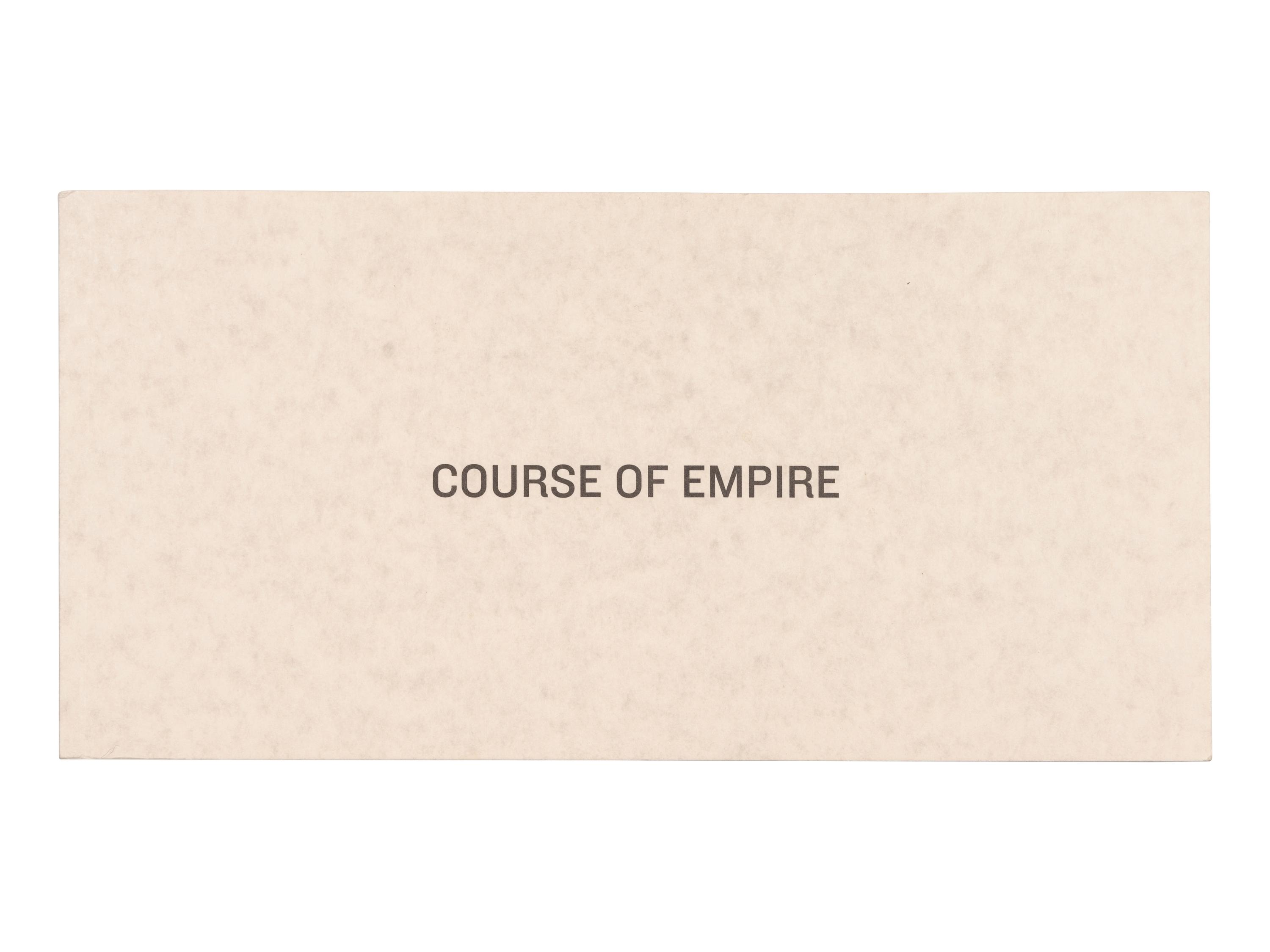 [ARTIST'S BOOK]. RUSCHA, Ed (b. 1937). Course of Empire . N.p.: United States Pavilion, 51st Venice Biennale, 2005.
