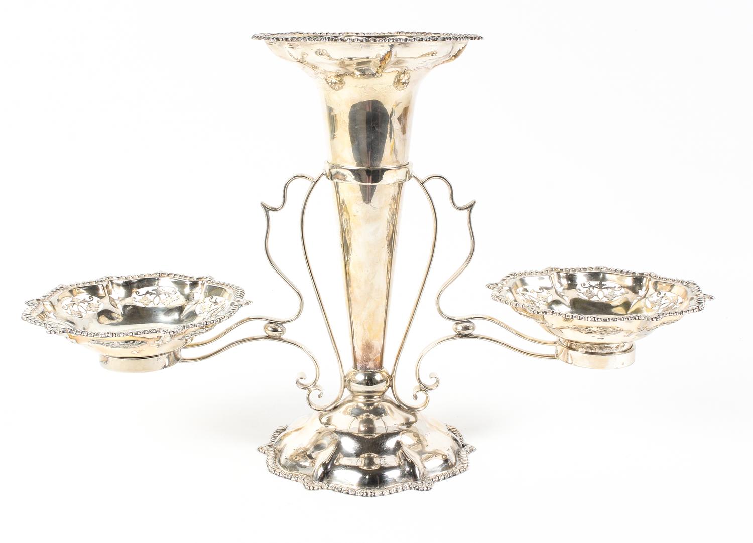 A Victorian Silver-Plate Epergne Height 13 1/4 inches. — LATE 19TH CENTURY