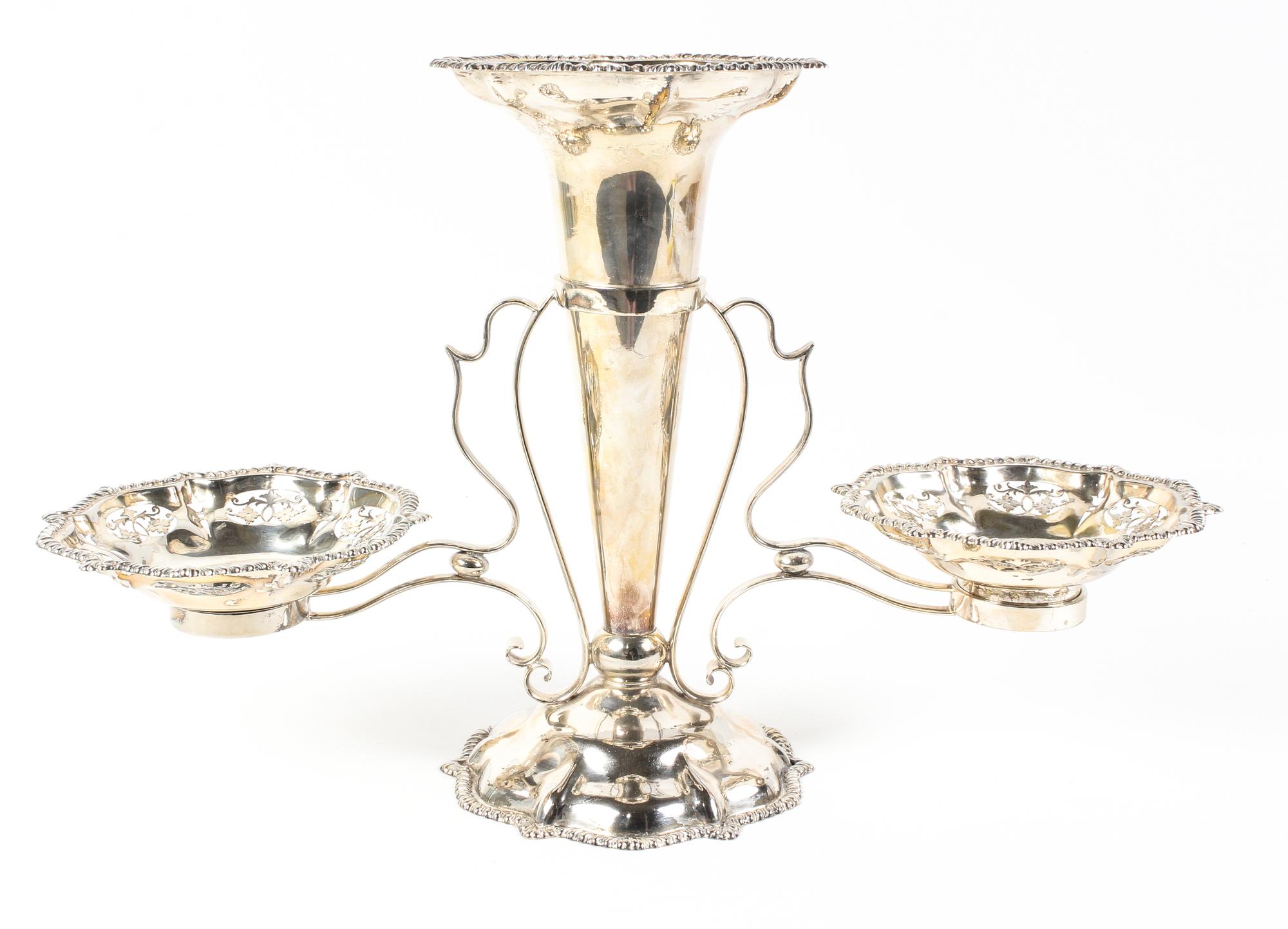 A Victorian Silver-Plate Epergne Height 13 1/4 inches. — LATE 19TH CENTURY