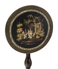 Three Victorian Mother of Pearl Papier-Mâché Tilt Top Tables