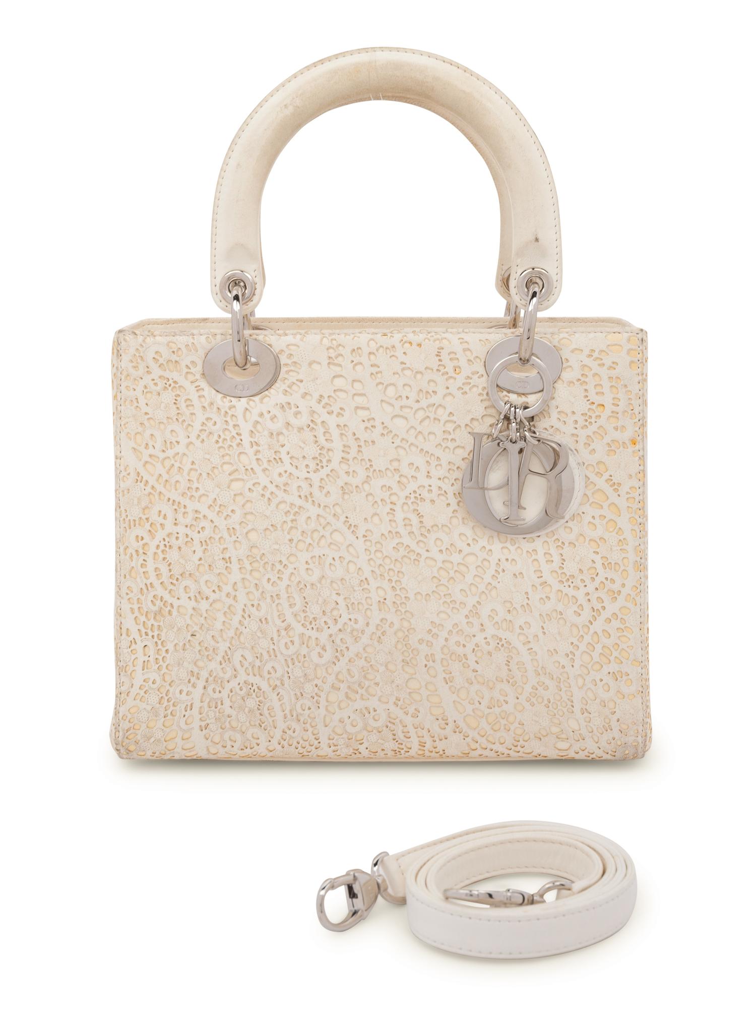 Christian Dior Limited Edition Laser Cut Leather Small Lady Dior Bag, 2007