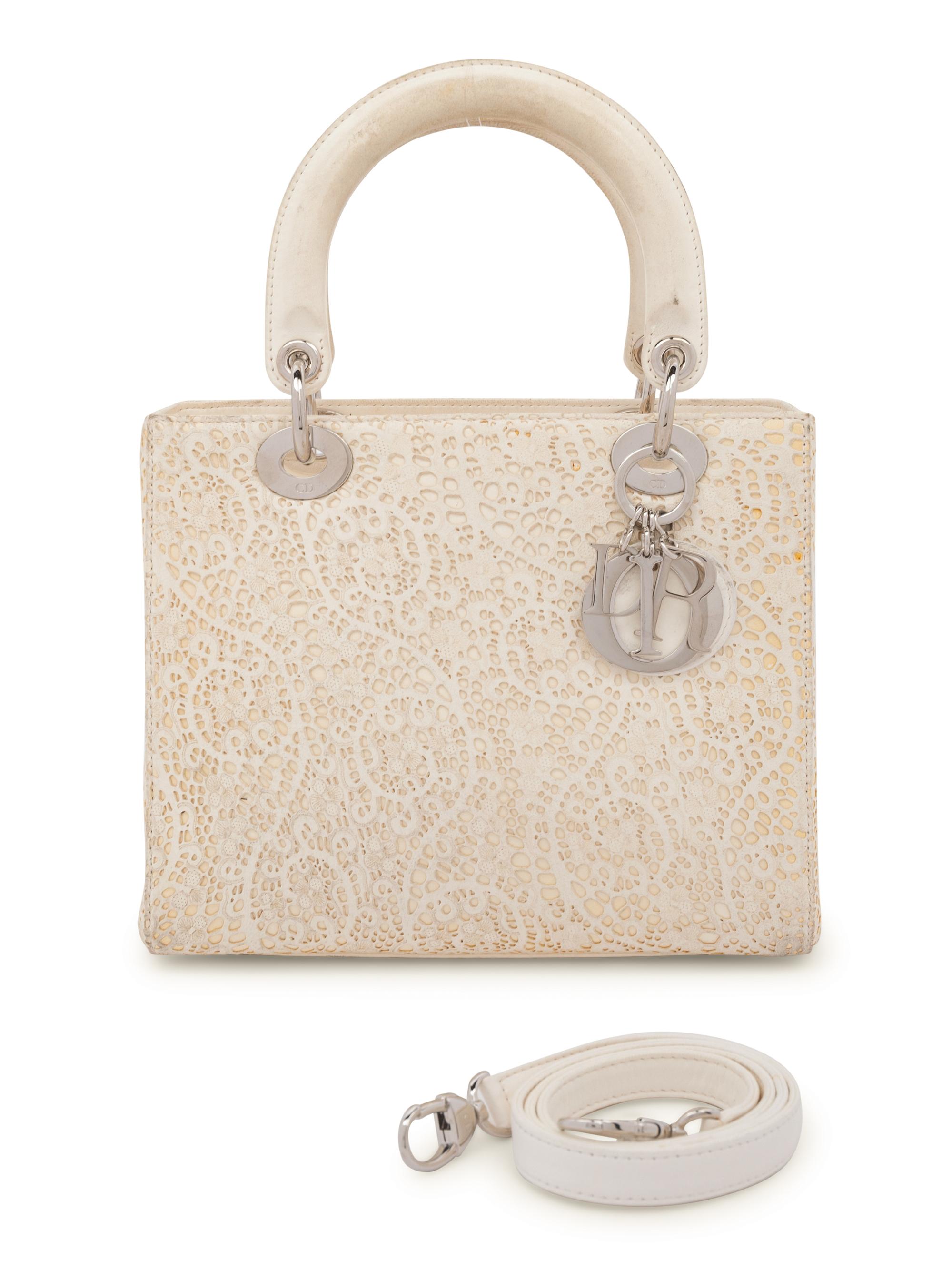 Christian Dior Limited Edition Laser Cut Leather Small Lady Dior Bag, 2007