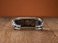 Navajo Stamped Silver and #8 Turquoise Cuff Bracelet