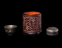 Three Chinese Lacquered Scholar's Objects