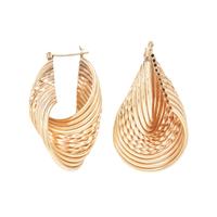 YELLOW GOLD BANGLE BRACELET AND EARRINGS
