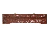 A Large Chinese Gilt and Red Lacquered Wood Panel