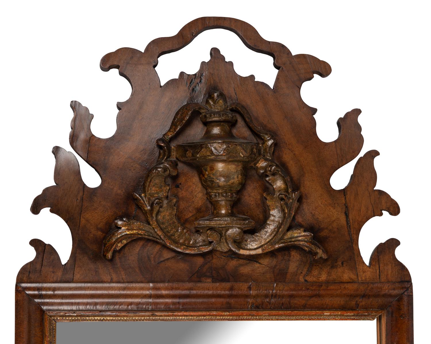 A Dutch Parcel Gilt Walnut Mirror