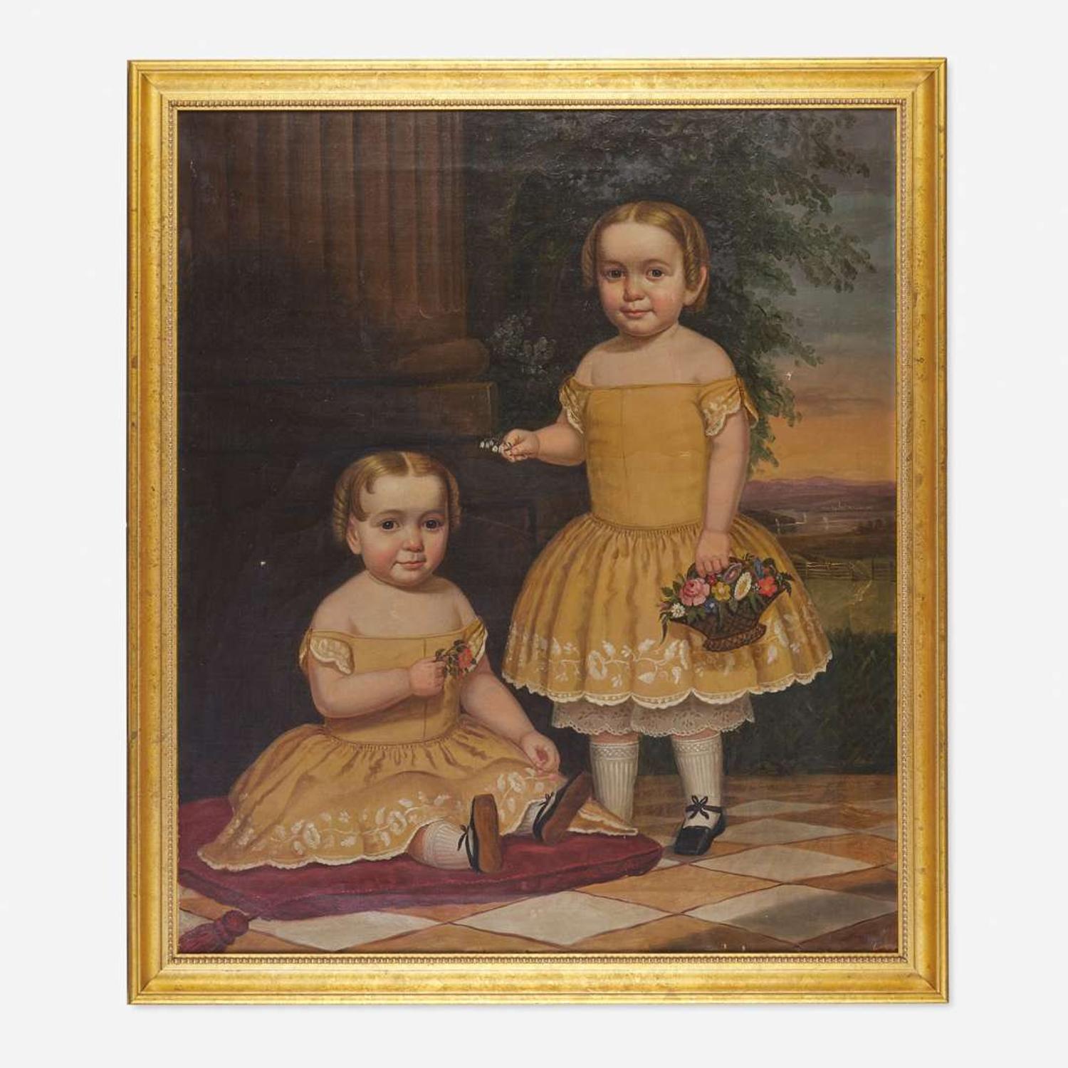 Lavinia Scholes Simpson (1826-1887). Portrait of the Artist's Daughters: Lavinia (d. 1942) and Florence (1855-1936) Simpson, circa 1860