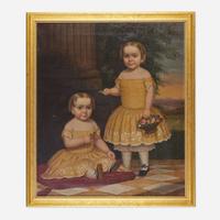 Lavinia Scholes Simpson (1826-1887). Portrait of the Artist's Daughters: Lavinia (d. 1942) and Florence (1855-1936) Simpson, circa 1860