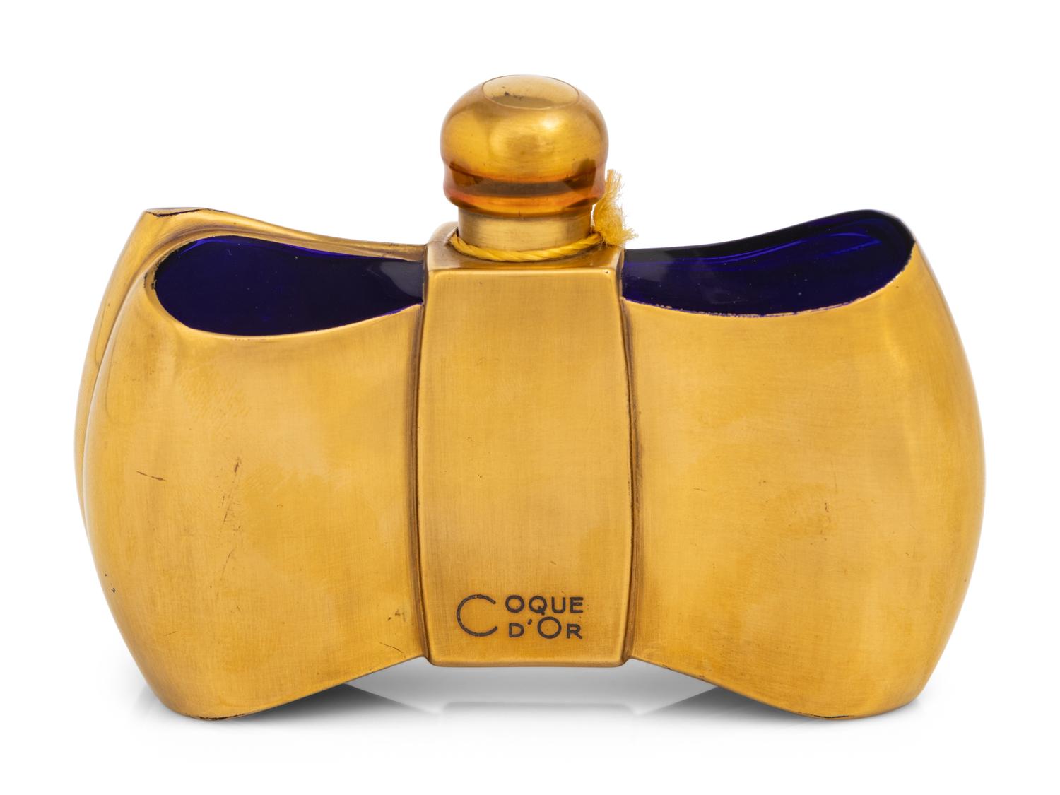 Perfume Box by Jean-Michel Frank and Guerlain Coque d'Or Bottle by Baccarat, 1937
