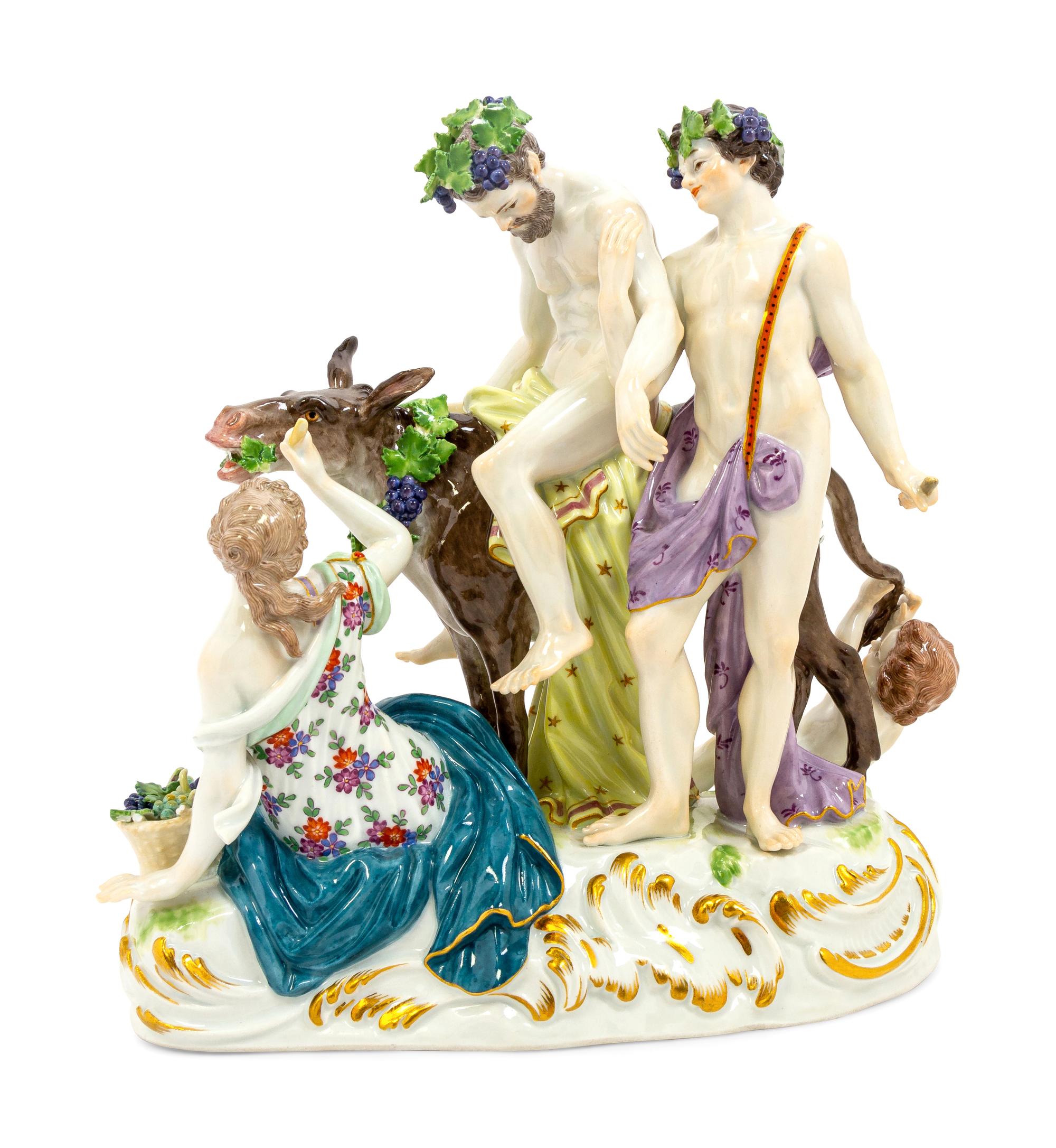 A Meissen Porcelain Bacchus Group