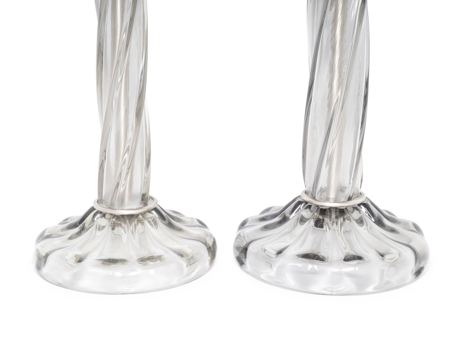 A Pair of Murano Glass Table Lamps