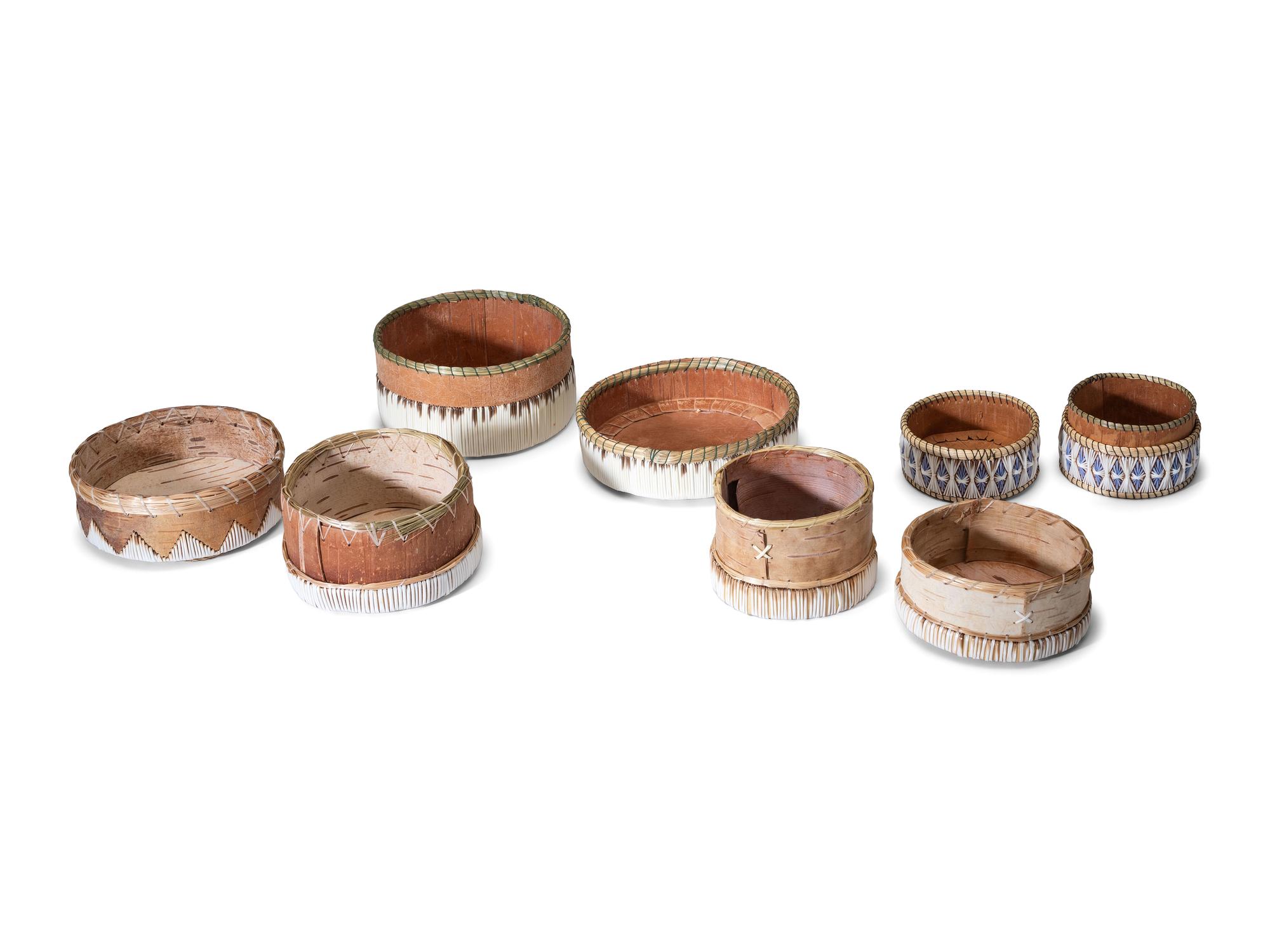 Ojibwe Quilled Birchbark Boxes