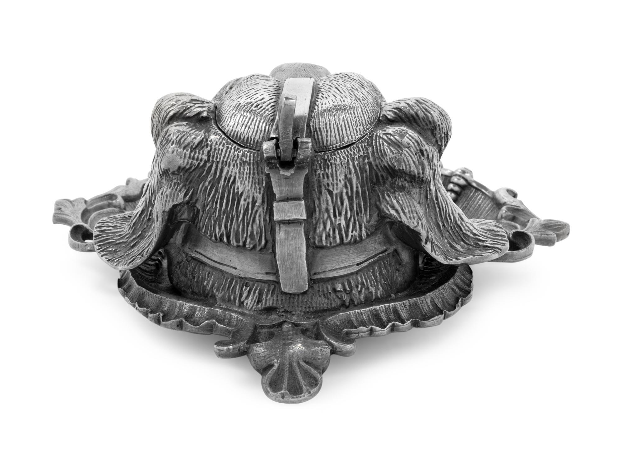An English Silver-Plate Zoomorphic Ink Well