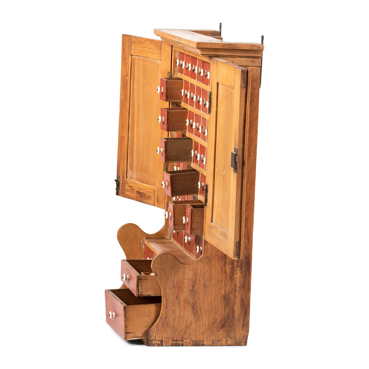 A Painted Wood Hanging Wall Cupboard