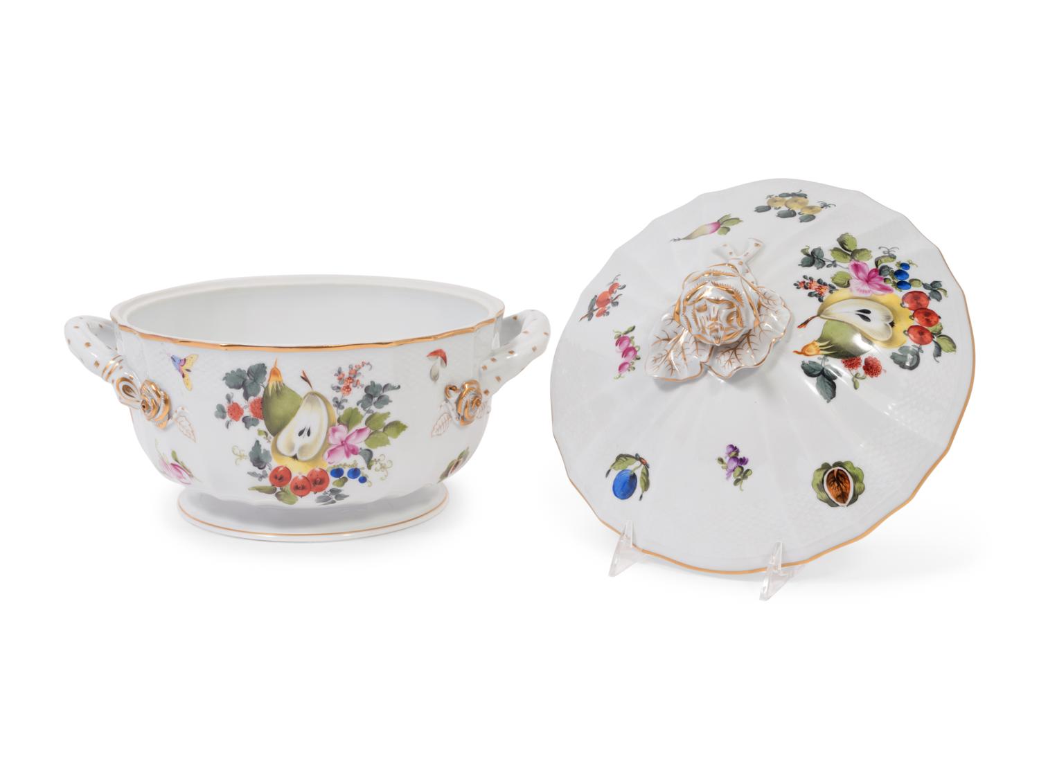 A Herend Market Garden Porcelain Tureen and Cover