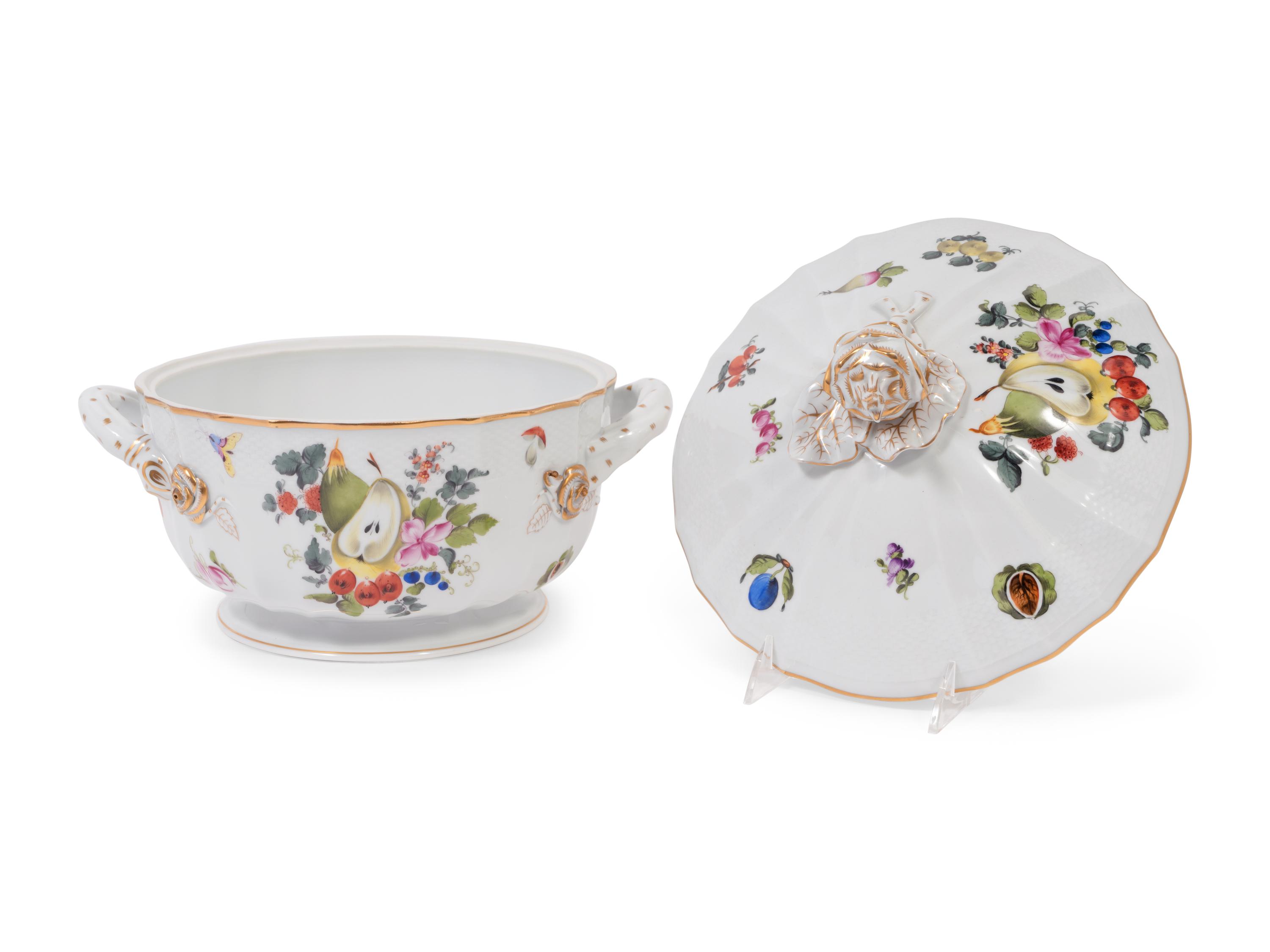 A Herend Market Garden Porcelain Tureen and Cover