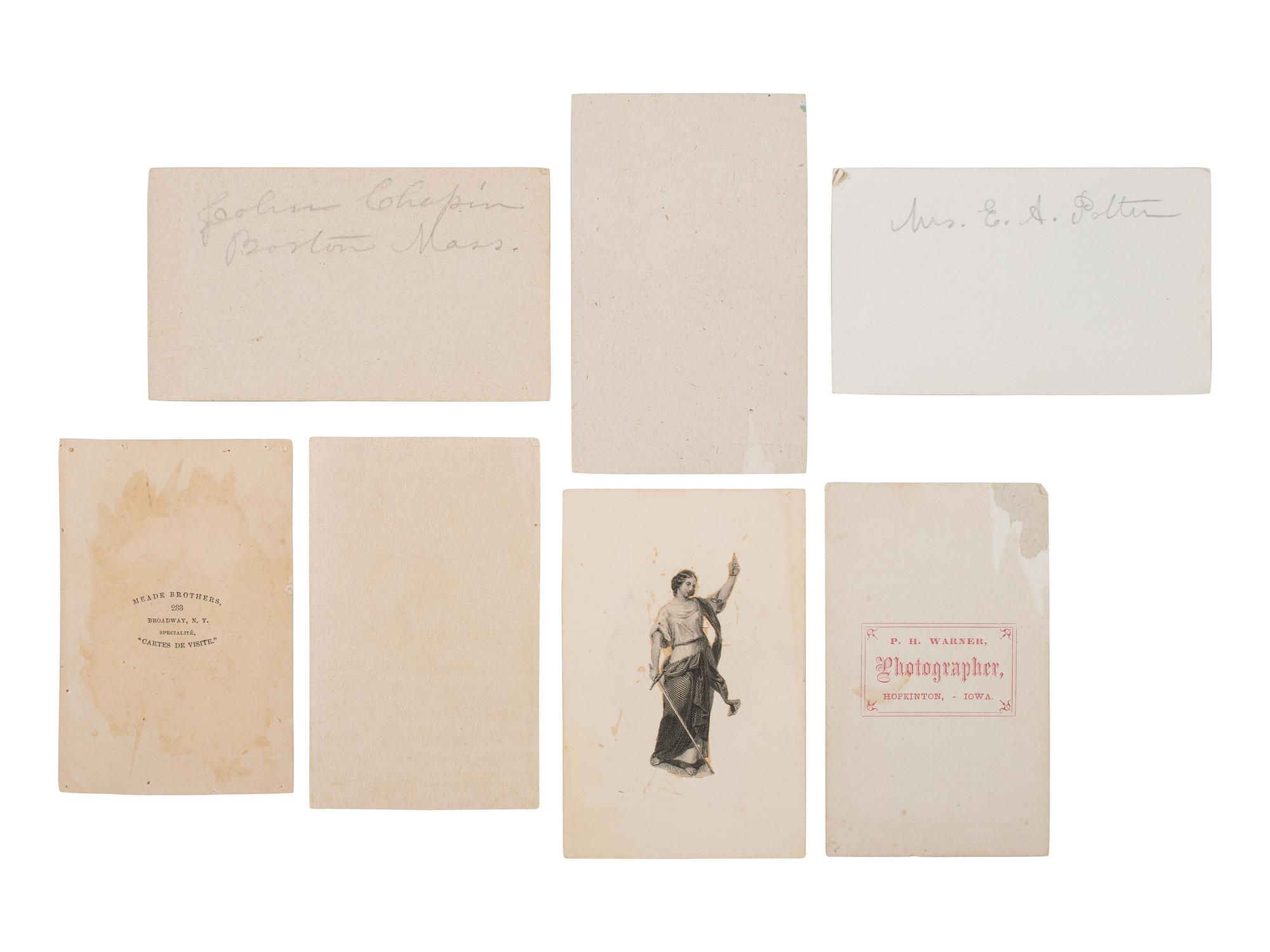 [Civil War] Group of 25 Carte de Visites Collected by Dr. Mary Walker, incl. Possible view of Union nurse Nellie M. Chase