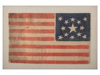 [FLAGS & PATRIOTIC TEXTILES]. 13-star American parade flag, ca 1876.
