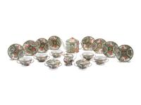 An Assembled Rose Medallion Porcelain Tea Set
