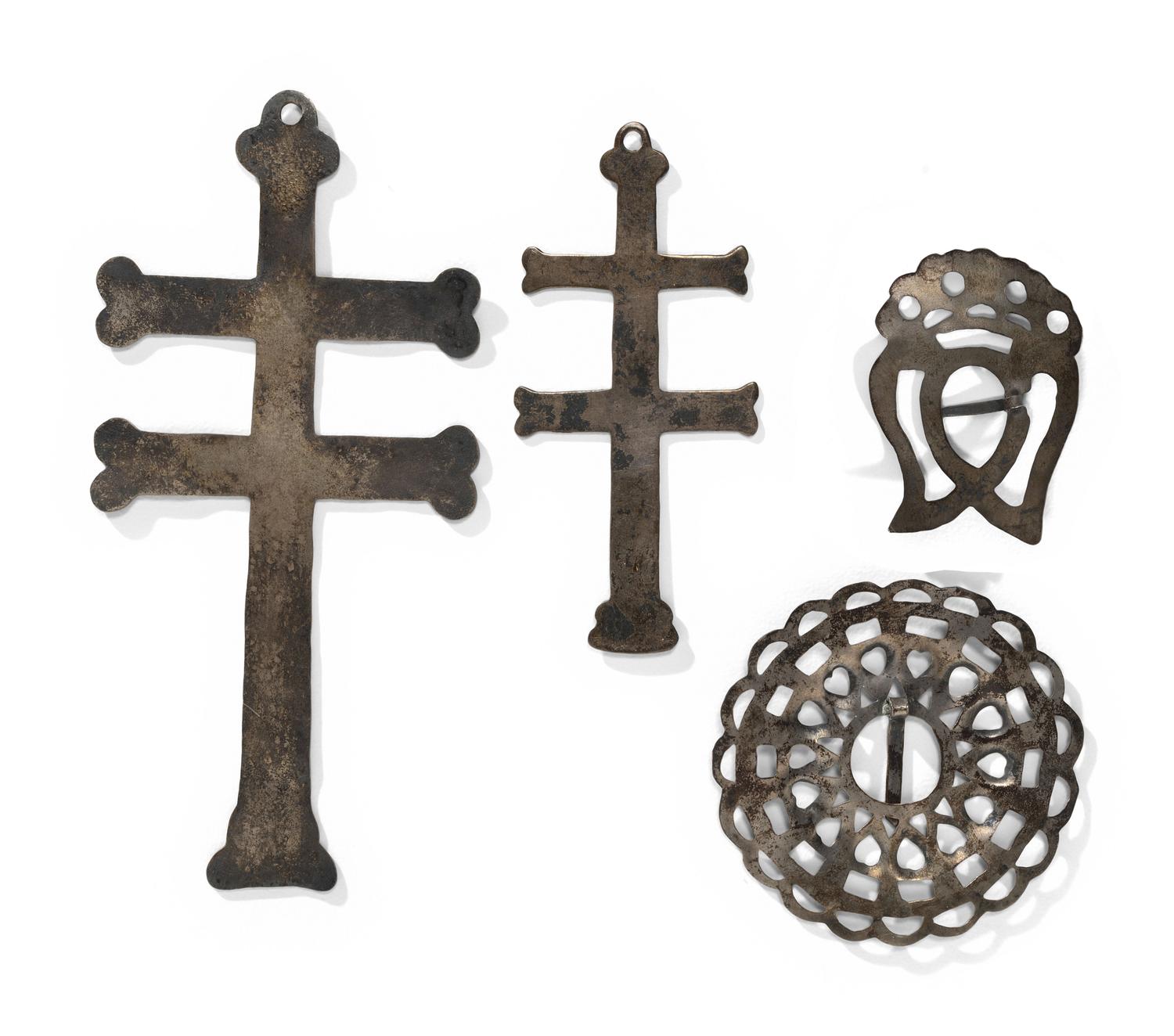 Northeastern Trade Silver Crosses and Brooches