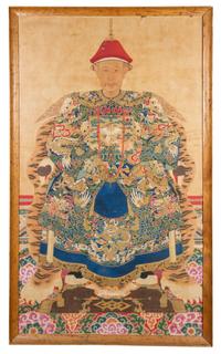 A Chinese Ancestral Portrait 18TH/19TH CENTURY 62 x 35 3/4 inches. — 18TH/19TH CENTURY
