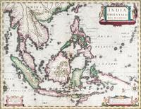 (MAP) JANSSON, JAN. Indiae Orientalis nova descriptio. Amsterdam, 1634. Double-page eng. map of the East Indies and SE Asia.