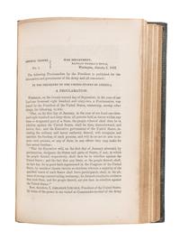 [AFRICAN AMERICANA] -- [CIVIL WAR]. A Sammelband of General Orders Affecting the Volunteer Force , for the years 1861, 1862, and 1863, including the Emancipation Proclamation. Identified to Union Surgeon George S. Kemble.