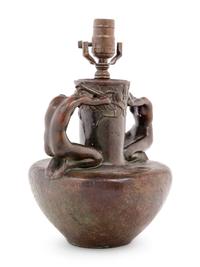 A Meta Vaux Warrick Fuller Figural Vase Mounted as a Lamp