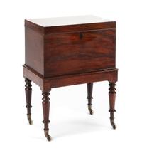 A Victorian Mahogany Cellarette Height 26 x width 18 3/4 x depth 12 1/4 inches. — 19TH CENTURY