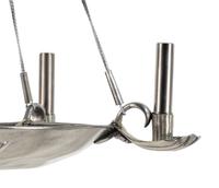 A Contemporary Pewter Five-Light Chandelier