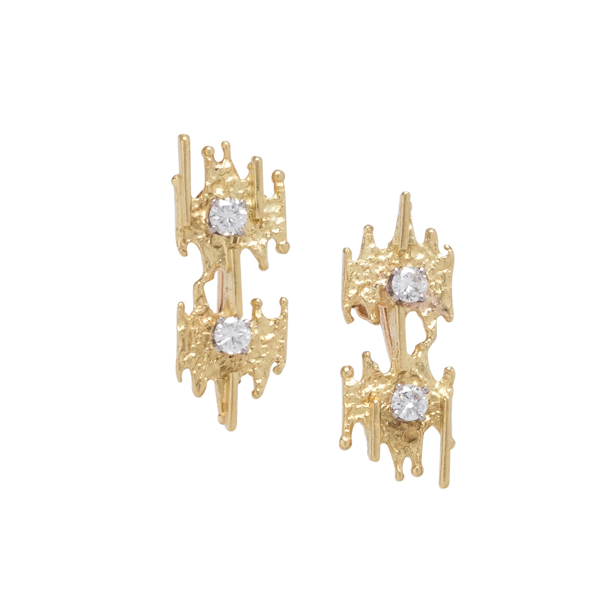 MODERNIST, YELLOW GOLD AND DIAMOND SET