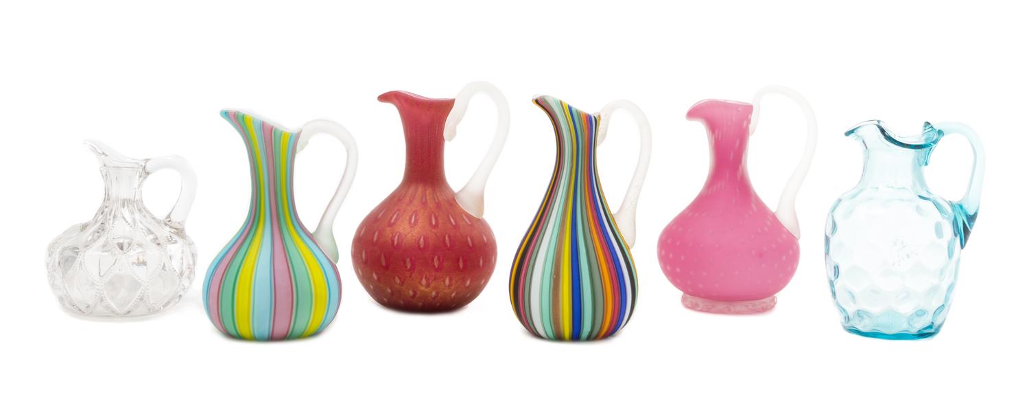 A Collection of Glass Cruets Height of tallest 7 1/2 inches. — 19TH AND 20TH CENTURY