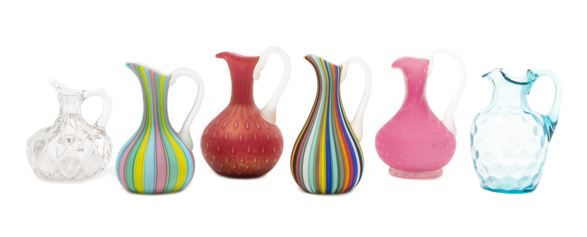A Collection of Glass Cruets Height of tallest 7 1/2 inches. — 19TH AND 20TH CENTURY