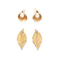 COLLECTION OF YELLOW GOLD CLIP EARRINGS