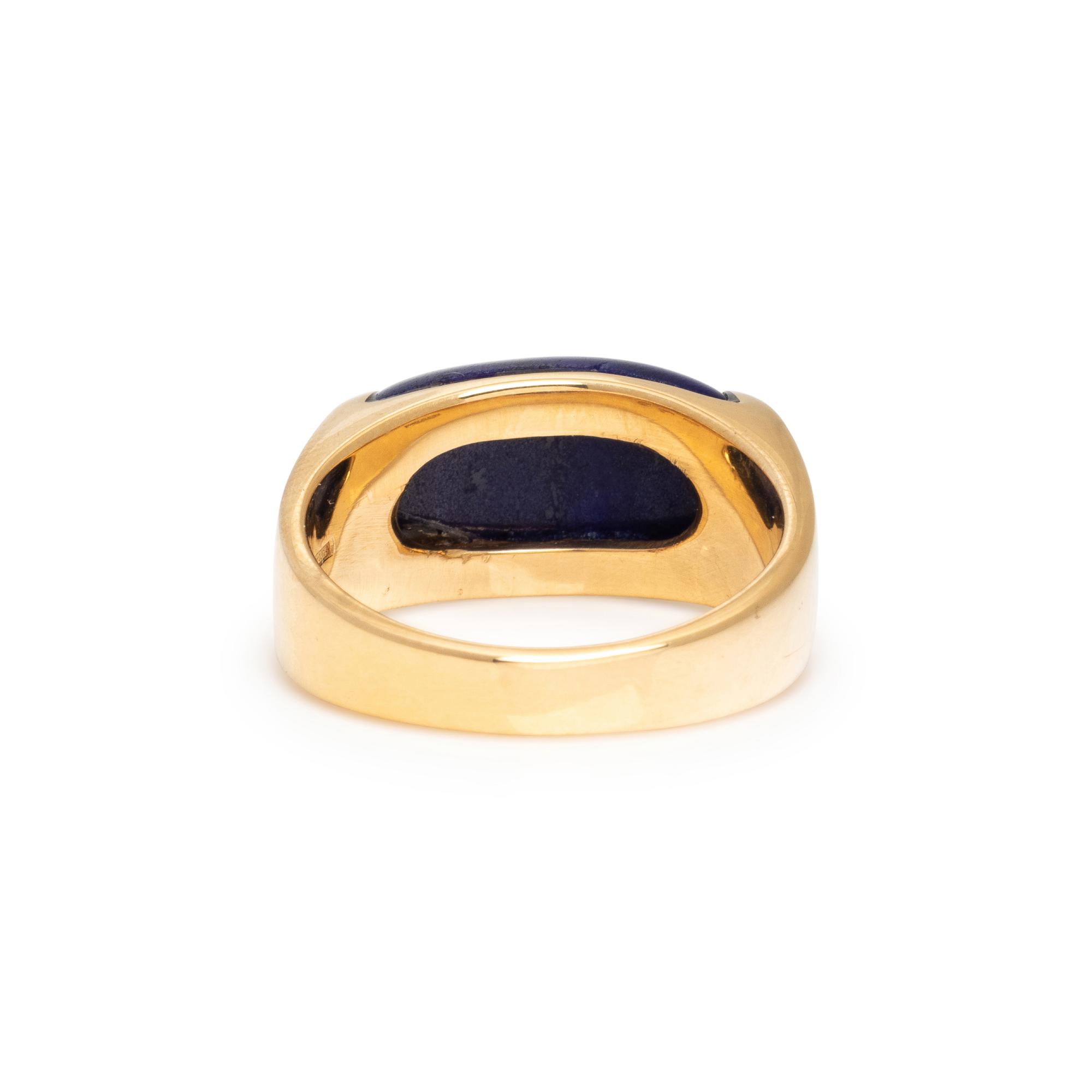 BULGARI, YELLOW GOLD AND LAPIS LAZULI RING