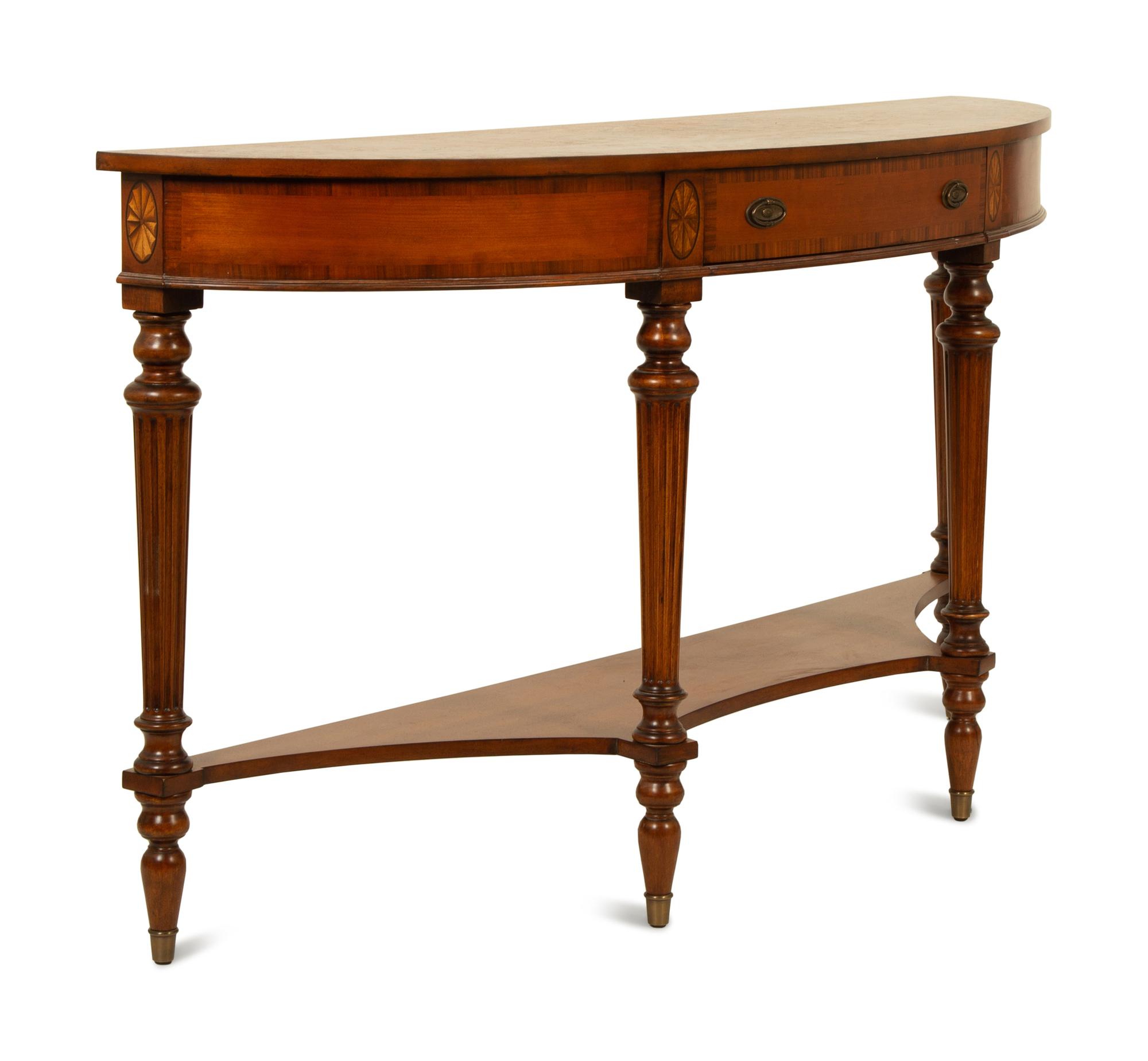 A Georgian Style Demilune Console Table — LATE 20TH CENTURY