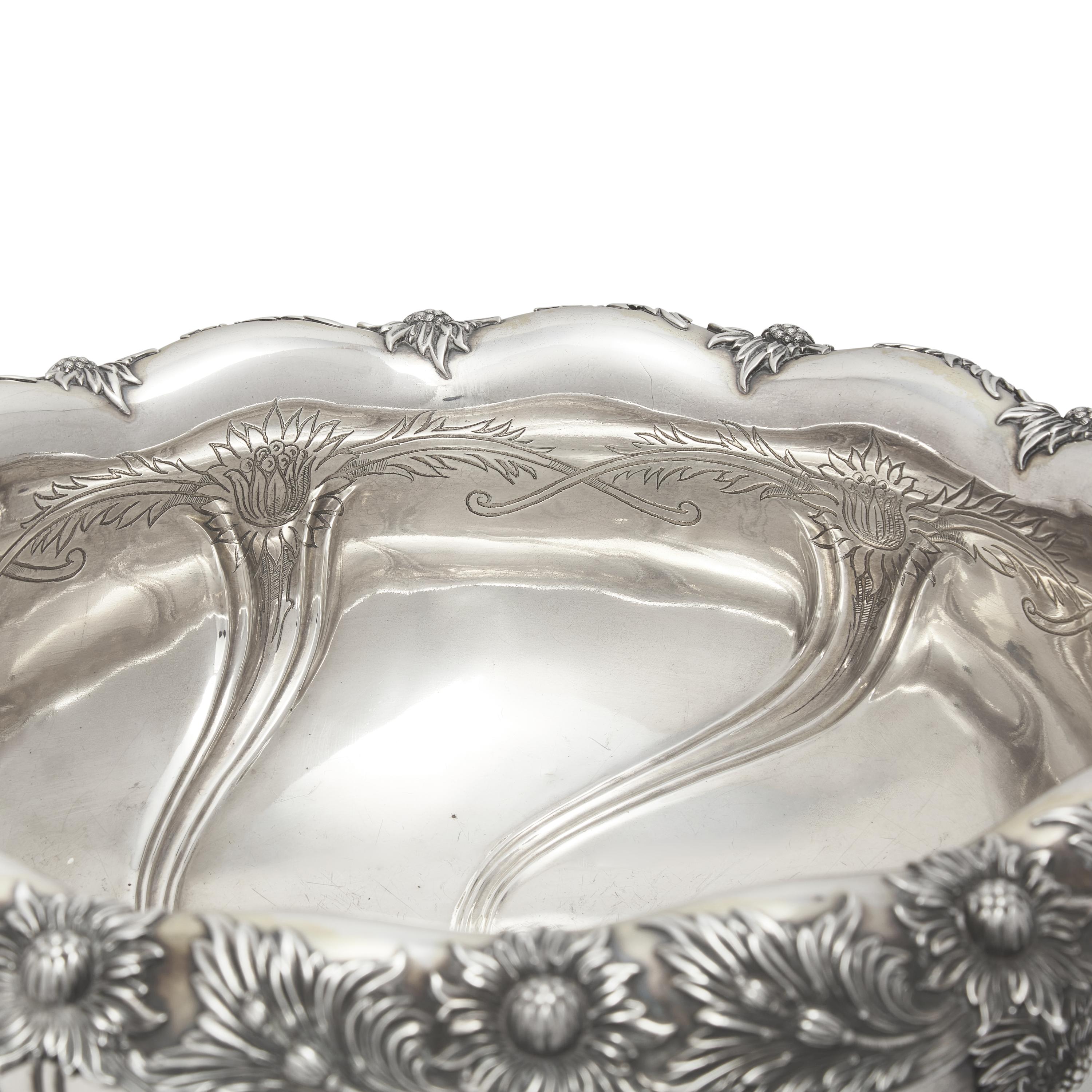 A Tiffany & Co. Silver Chrysanthemum Punch Bowl