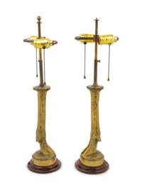 A Pair of Continental Bronze Goat's Hoof Table Lamps