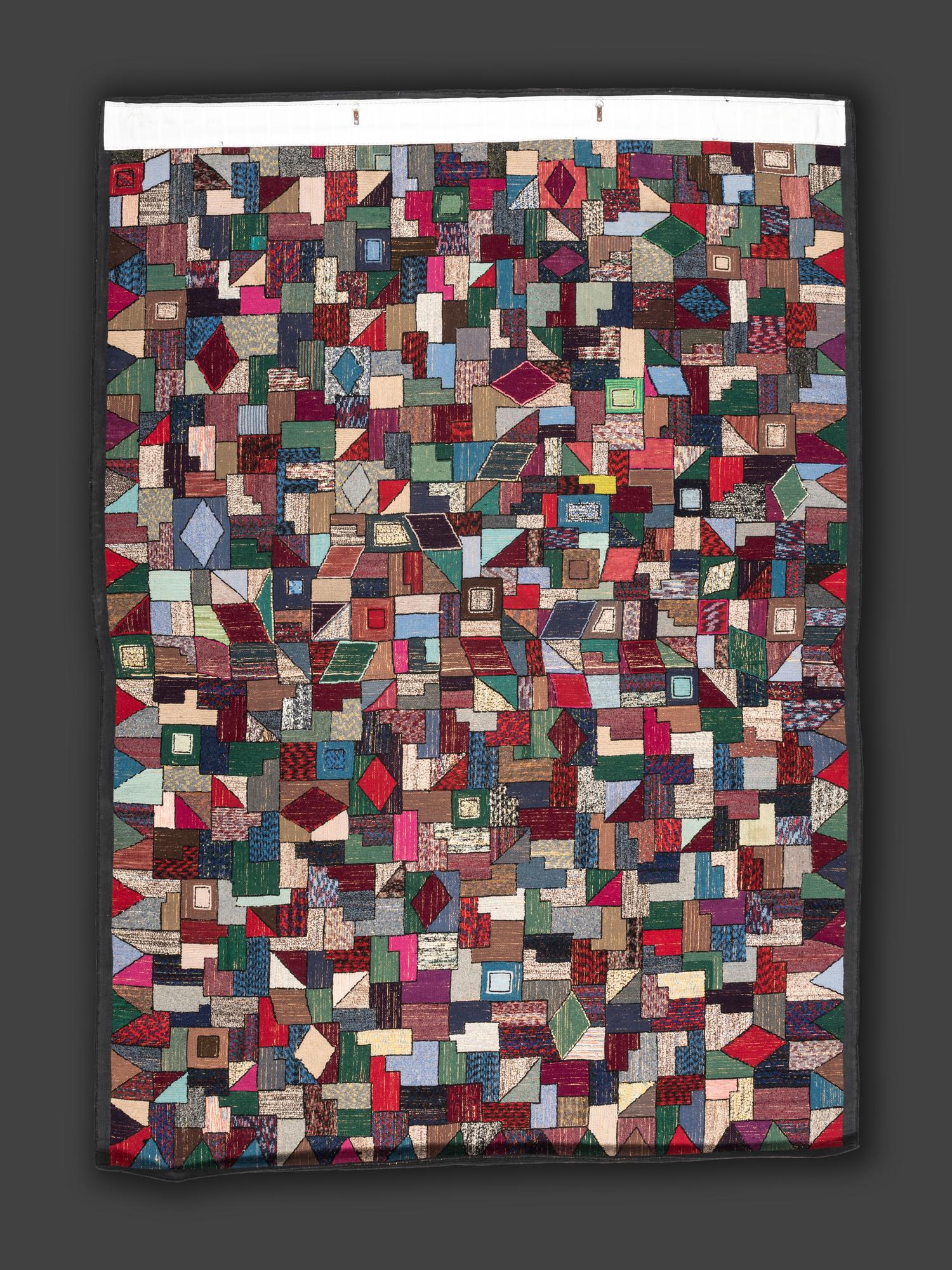 An American Crazy Quilt Hooked Rug