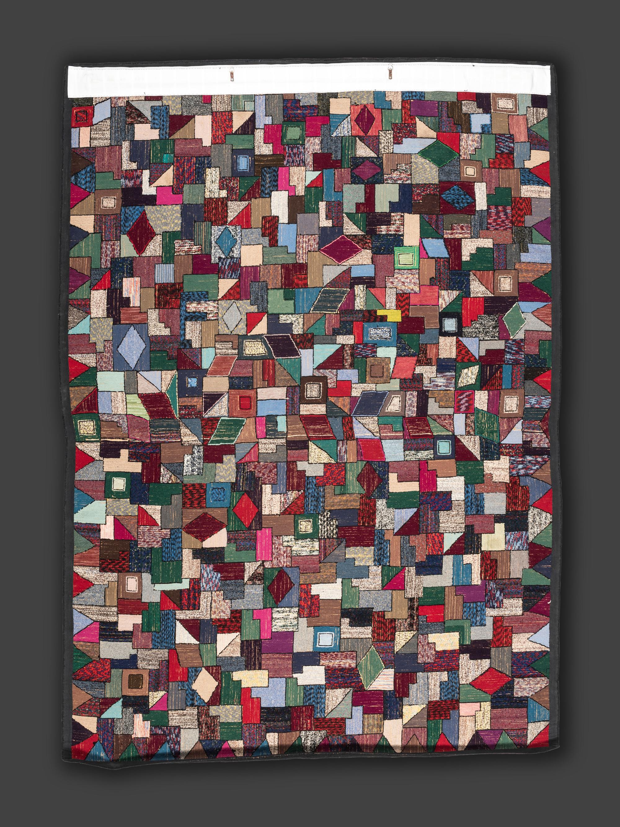 An American Crazy Quilt Hooked Rug