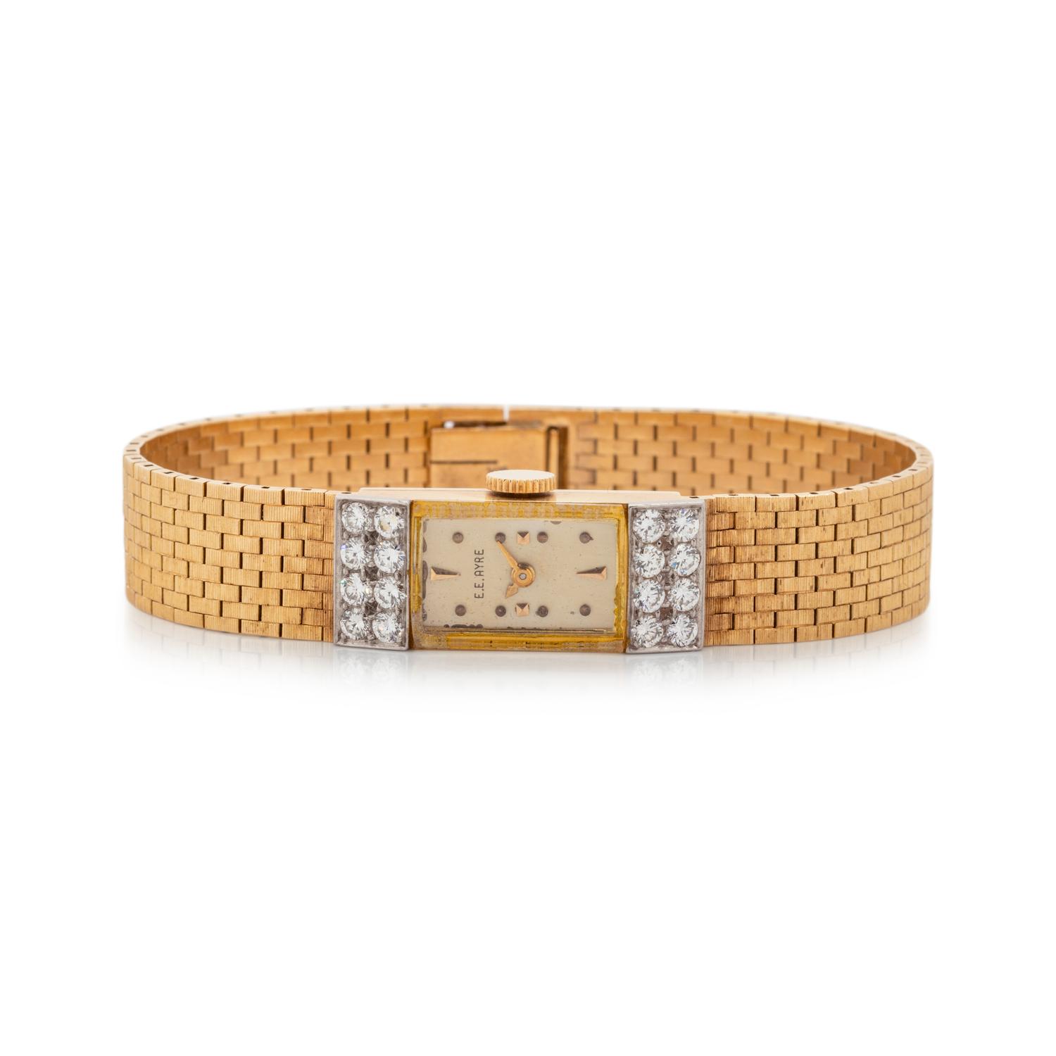 14K YELLOW GOLD AND DIAMOND WRISTWATCH