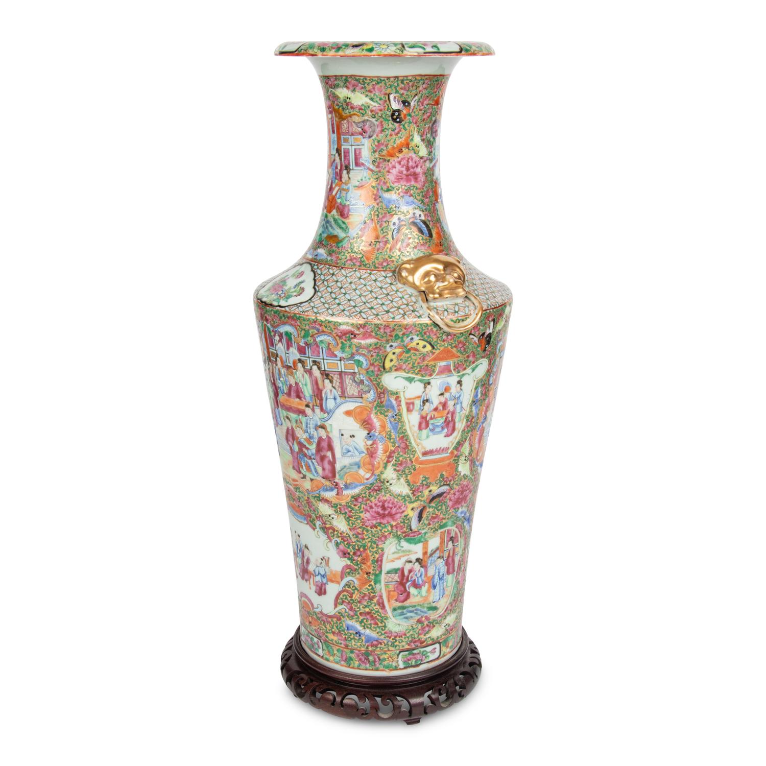 A Large Chinese Export Porcelain Famille Rose Vase