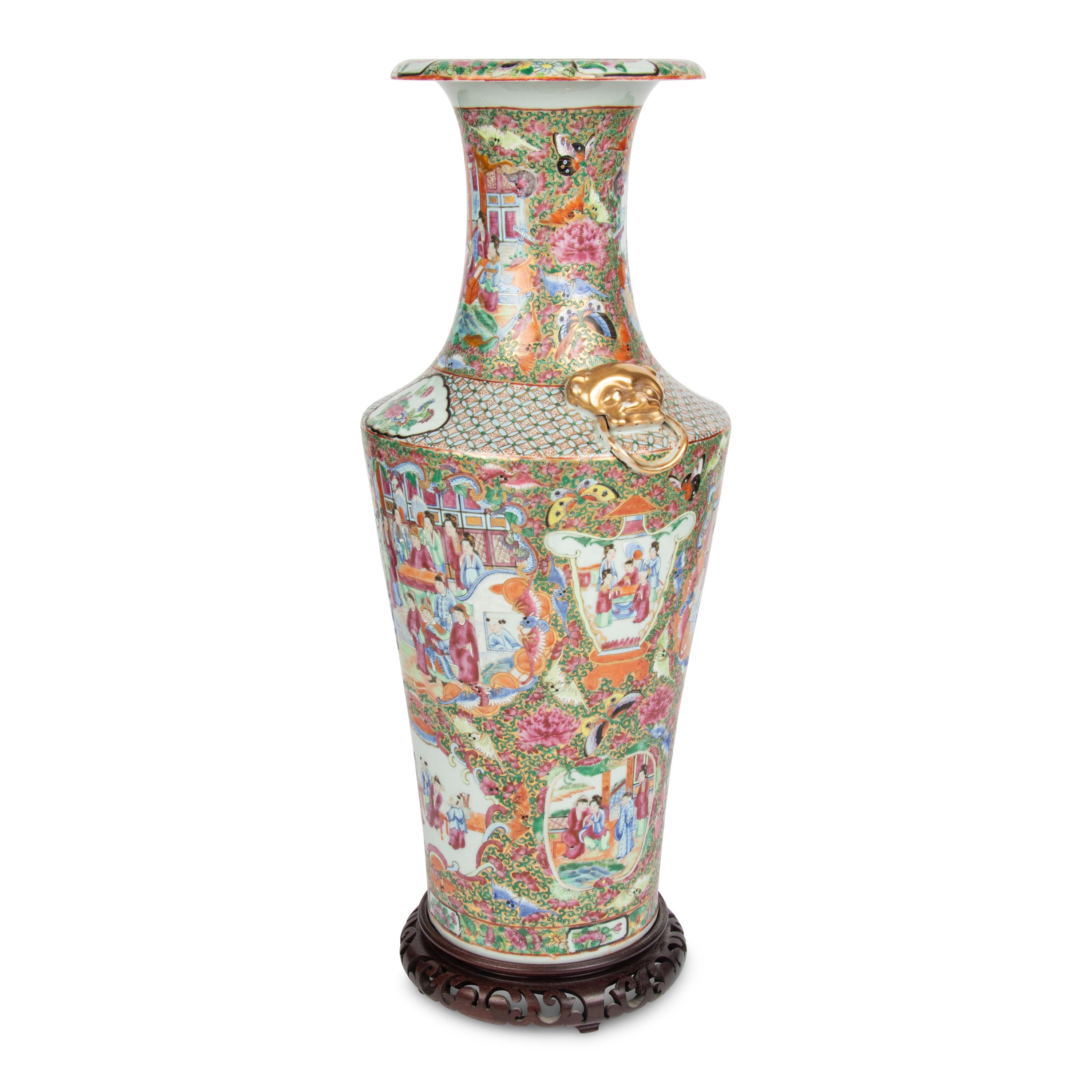 A Large Chinese Export Porcelain Famille Rose Vase