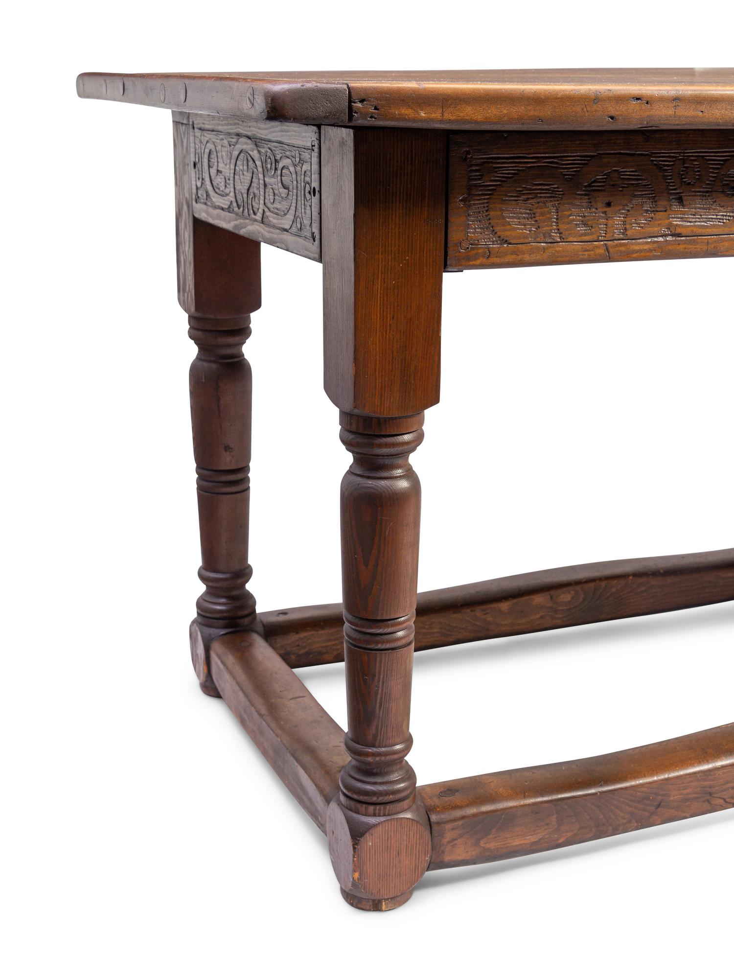 A Continental Walnut Refectory Table