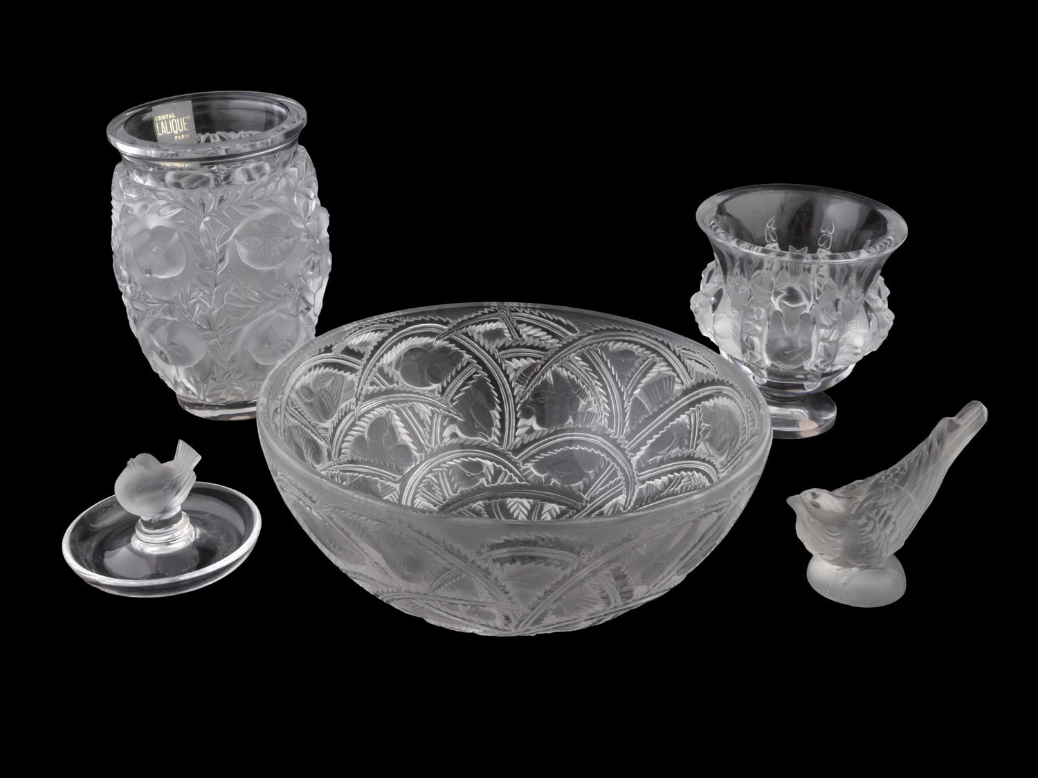 Four Lalique Glass Articles — 20TH CENTURY