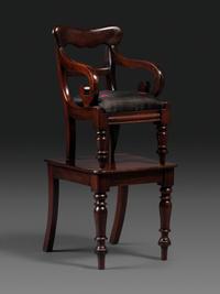 A Classical Carved Mahogany Child's Chair on Stand