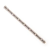 ART DECO, DIAMOND AND SYNTHETIC SAPPHIRE BRACELET