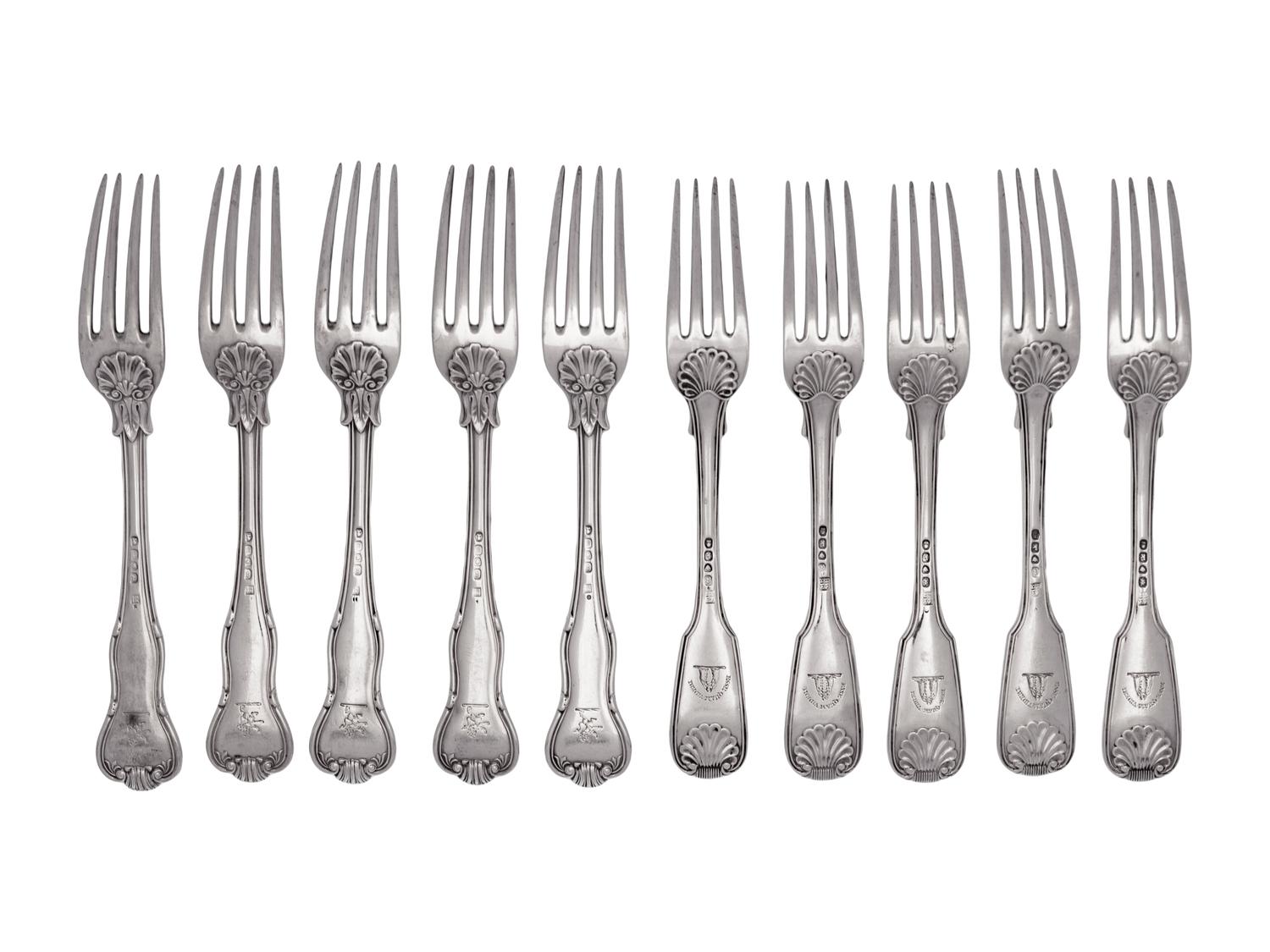 Eighteen George III/IV Silver Forks
