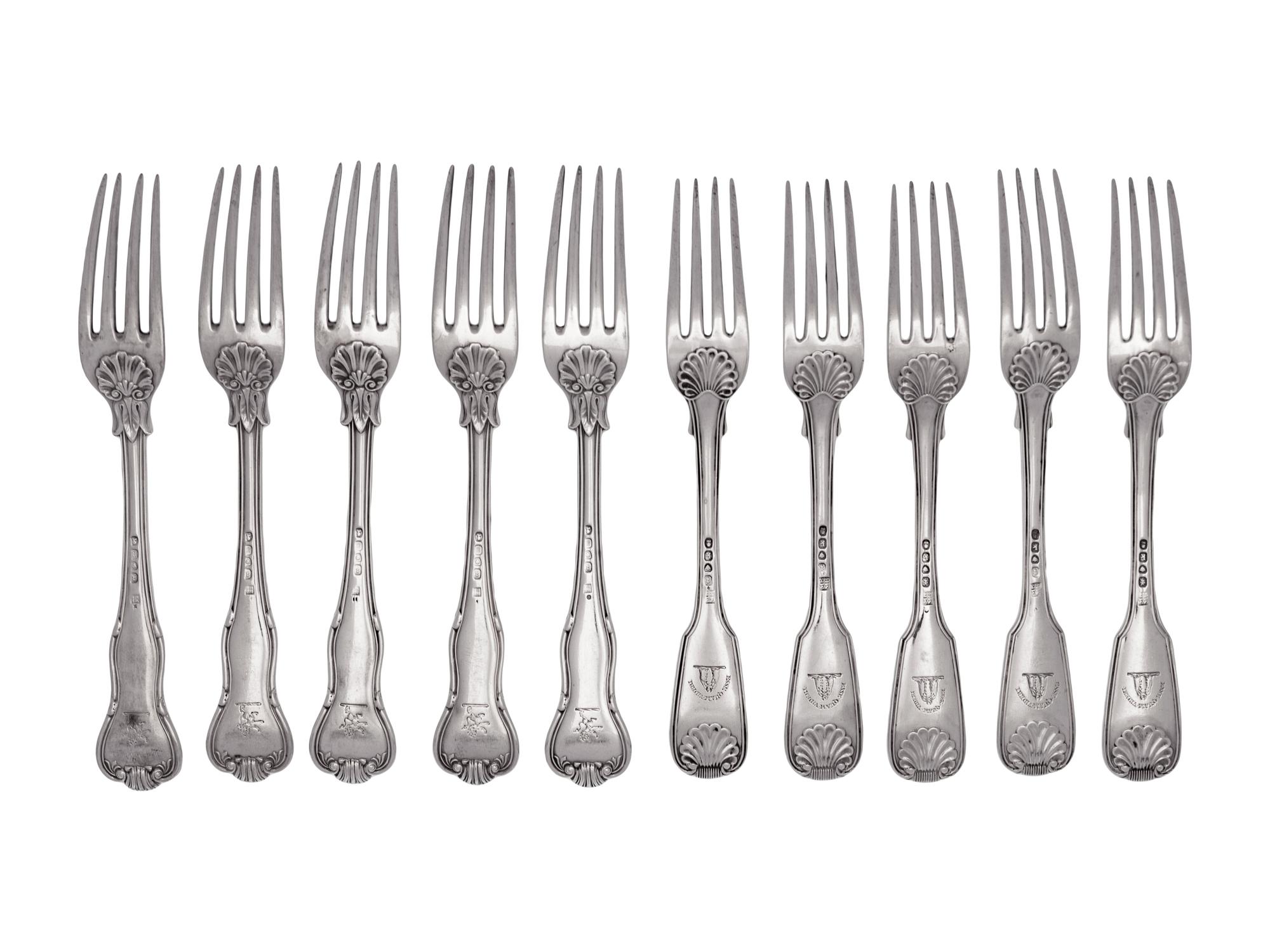 Eighteen George III/IV Silver Forks